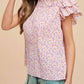 Anniewear - Ditsy Flower Printed Pleats Blouse