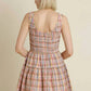 Aureum - Smocked Plaid Mini Dress