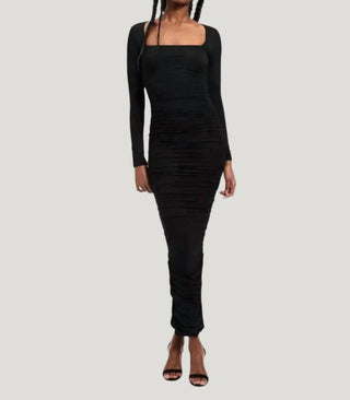 Good American - Ruched Square-neck Maxi Dress