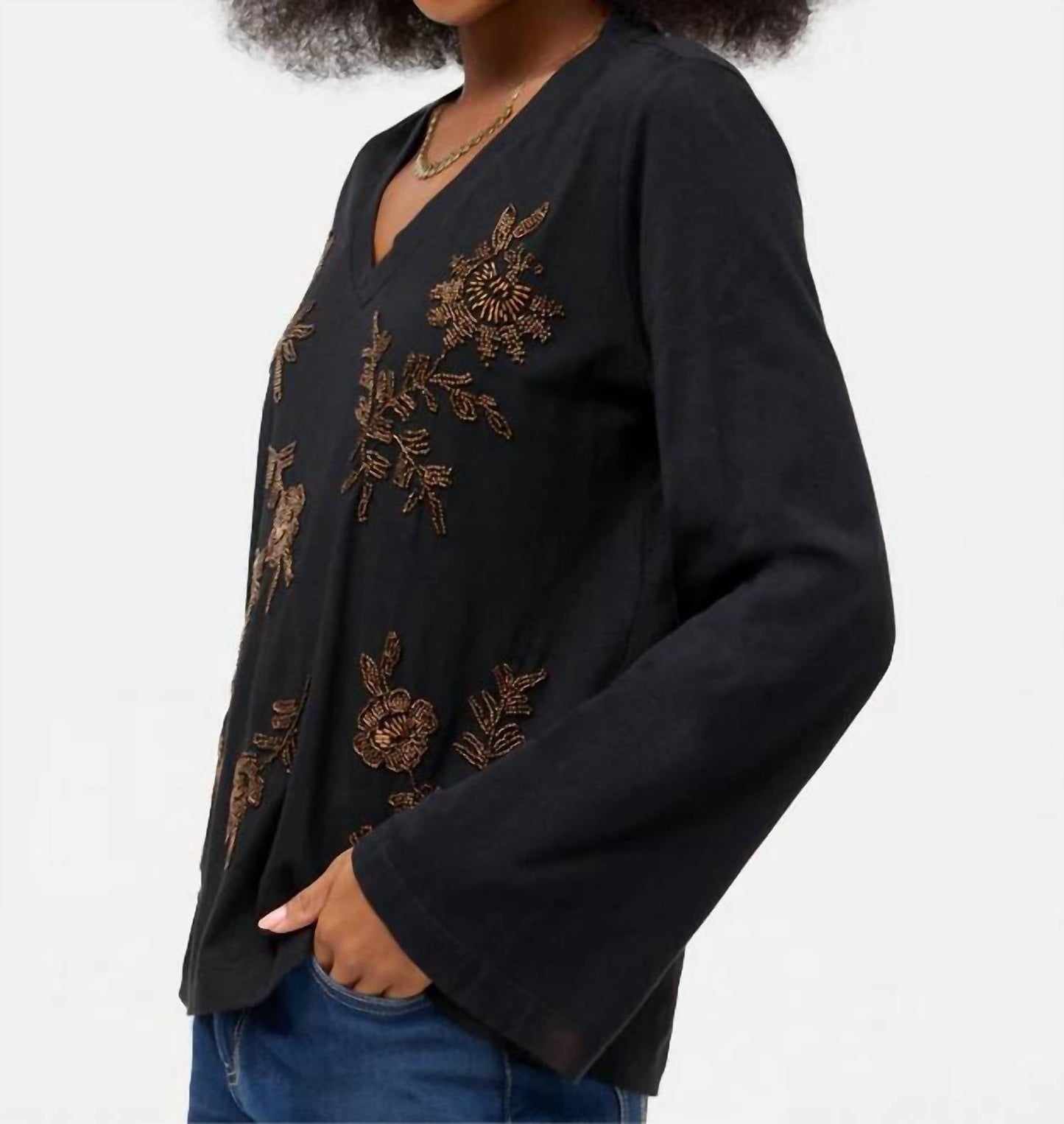 Johnny Was - BEADED KIMONO SLEEVE TEE