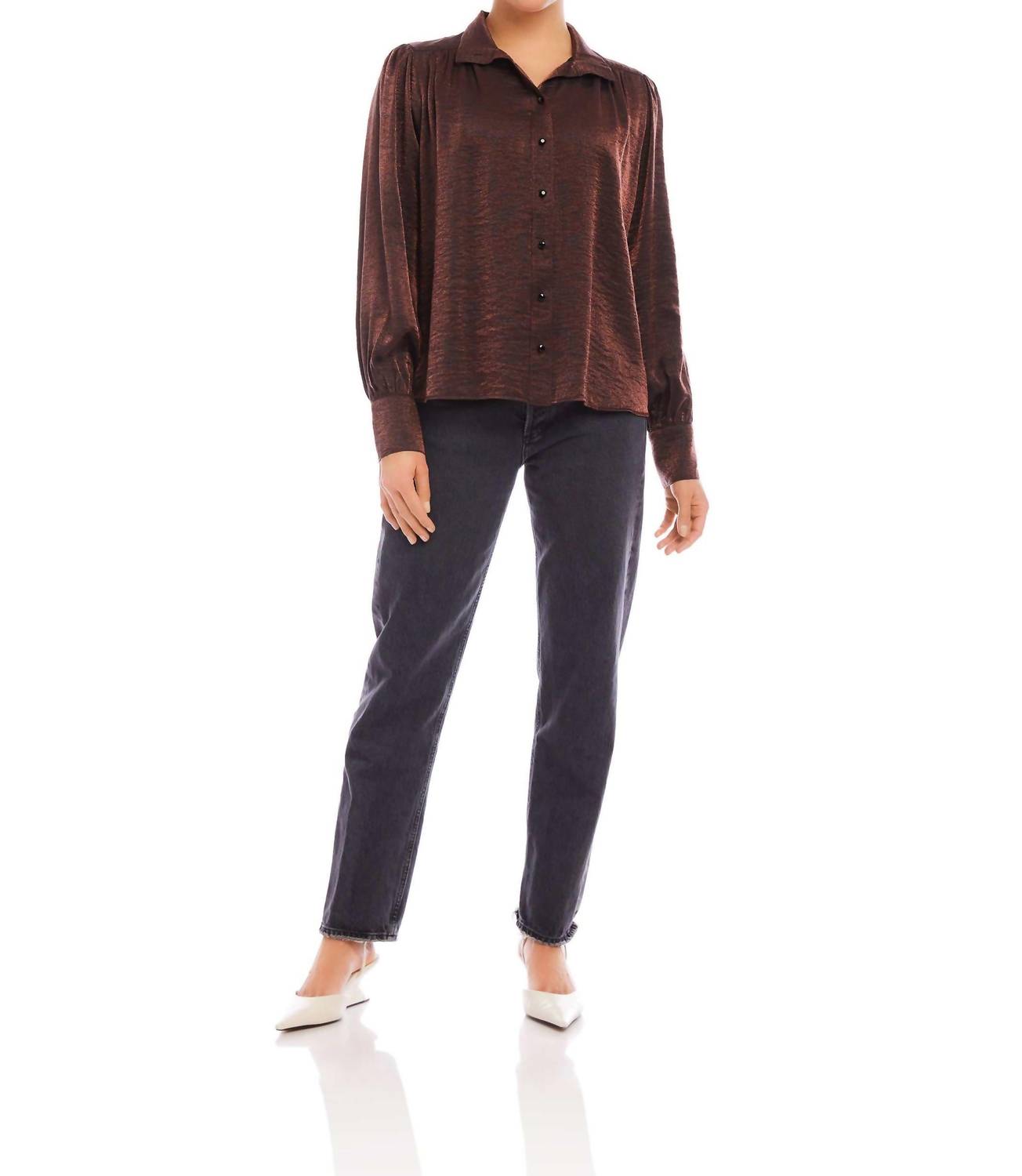 Fifteen Twenty - Sienna Button Front Shirred Blouse
