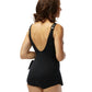 Roxanne - D-cup Chlorine Resistant V-neck Sarong One Piece Swimsuit