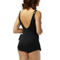 Roxanne - D-cup Chlorine Resistant V-neck Sarong One Piece Swimsuit