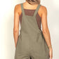 Very J - Suspender Solid Woven Casual Overall Romper