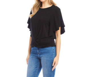 Karen Kane - Flutter Sleeve Drape Front Top