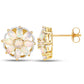 14K Yellow Gold Plated 2.70 Carat Genuine Ethiopian Opal .925 Sterling Silver Earrings