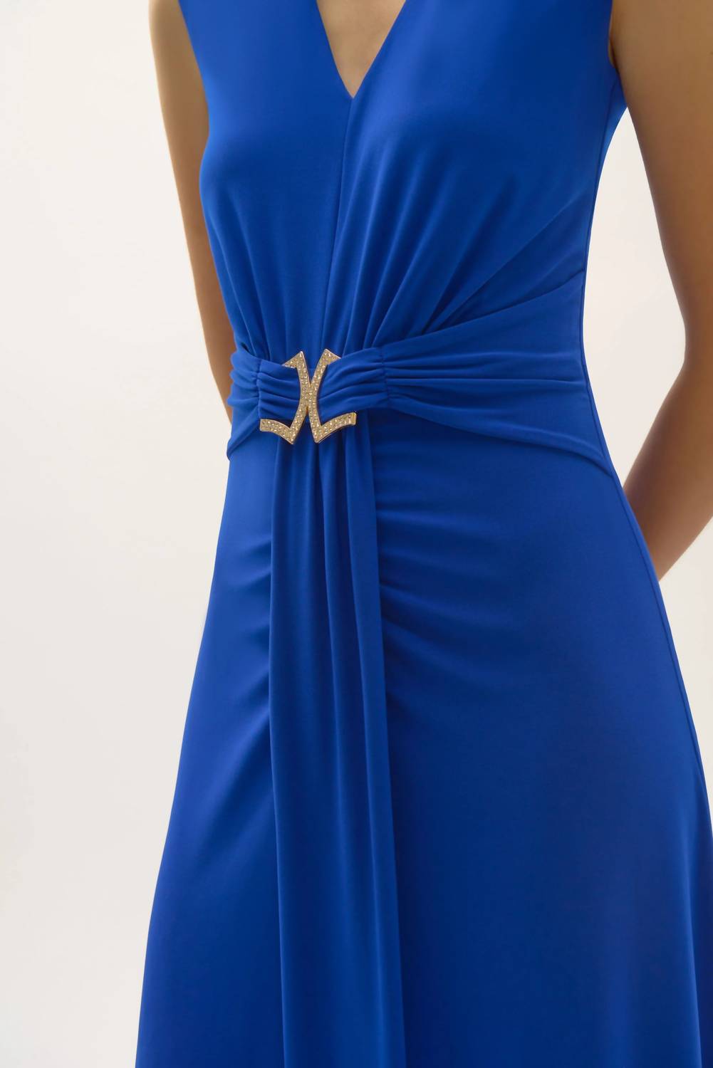 Joseph Ribkoff - Ruched Sleeveless A-line Dress
