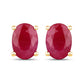 1.70 Carat Genuine Ruby 10K Yellow Gold Earrings