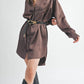 Sage The Label - Collared Oversized Shirt Dress