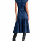 Elan - Denim Cap Sleeve Midi Dress