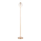 Moon Contemporary Floor Lamp in Gold Metal and Frosted Glass