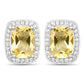 2.81 Carat Genuine Citrine and White Topaz .925 Sterling Silver Earrings