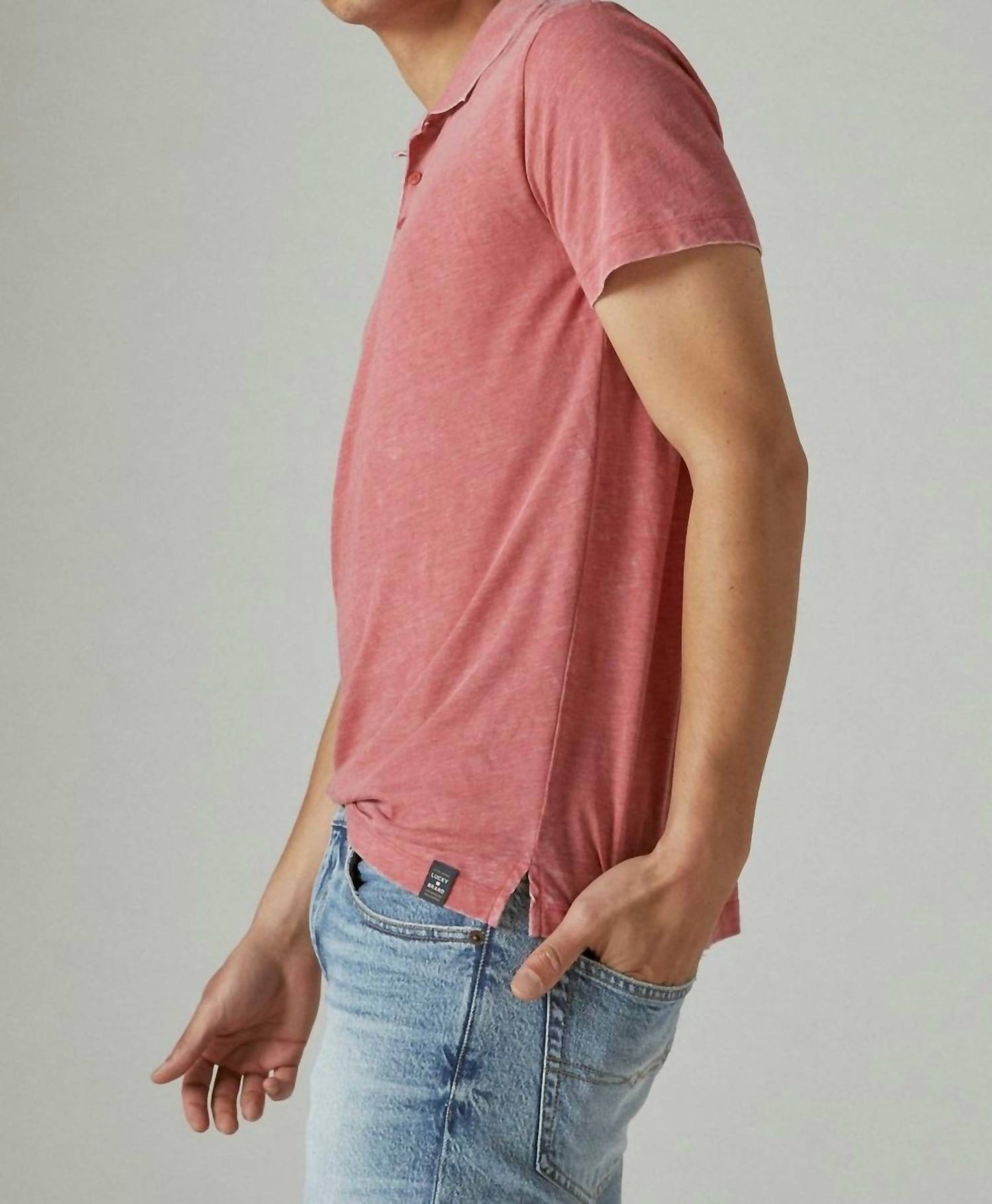 Lucky Brand - VENICE BURNOUT PIQUE SHORT SLEEVE POLO