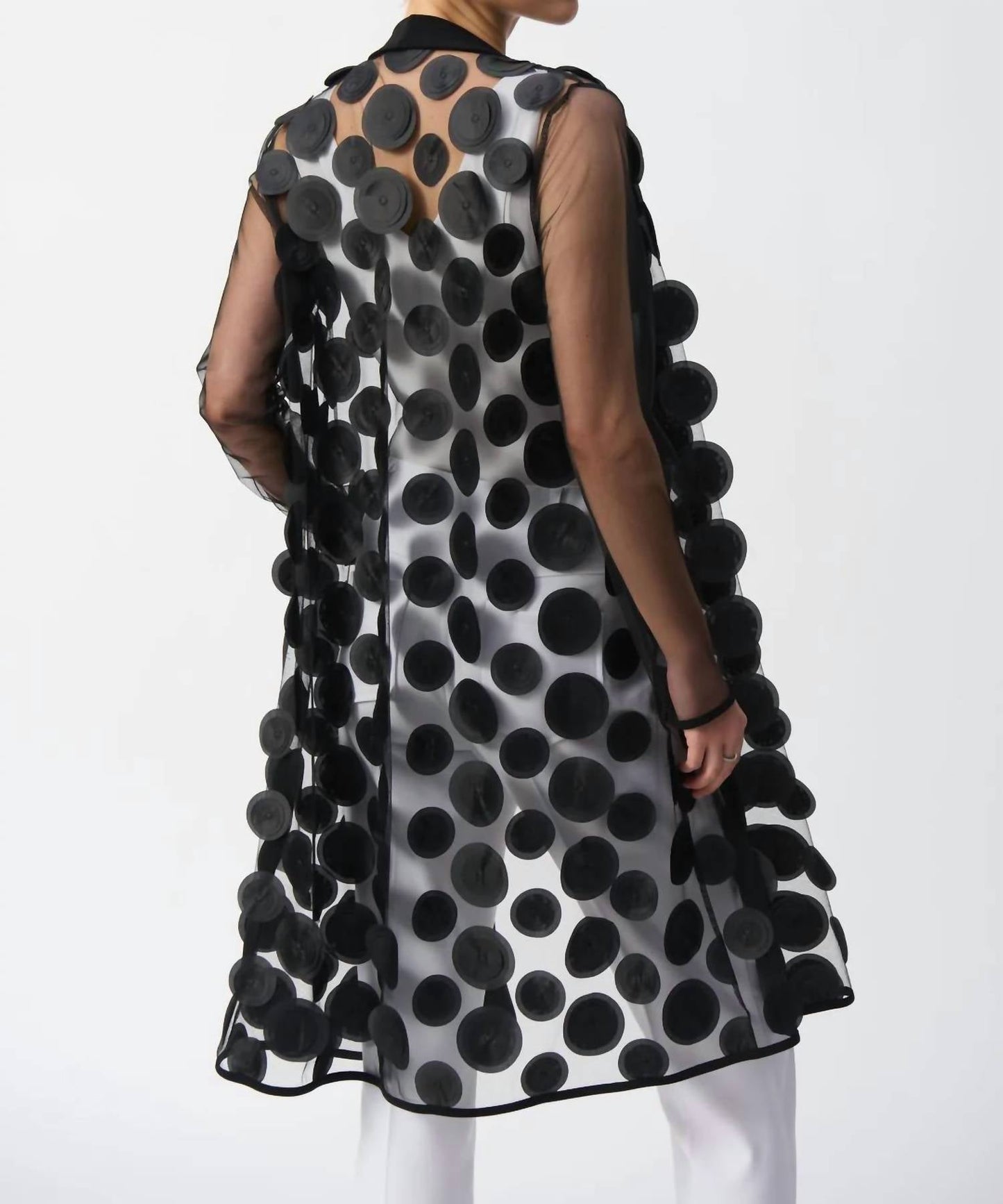 Joseph Ribkoff - Dots Appliqué Mesh Cover Up Jacket