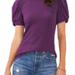 1.STATE Puff Sleeve Rib Knit T-Shirt in Plum Purple