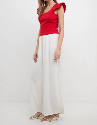 2.7 August Apparel - U-neckline Ribbed Knit Top