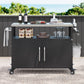K&K 54.5 Inch Outdoor Kitchen Island with Stainless Steel Tabletop