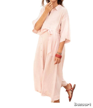 Hatch - The Elsa Stripe Linen Blend Maxi Dress