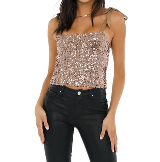Free People - HEY GIRL SEQUIN CAMI TOP