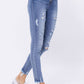 Judy Blue - High Waist Destroyed Button Fly Skinny Denim Jeans