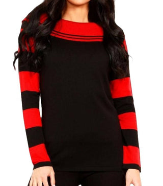 Angel Apparel - Stripe Cowl Neck Sweater