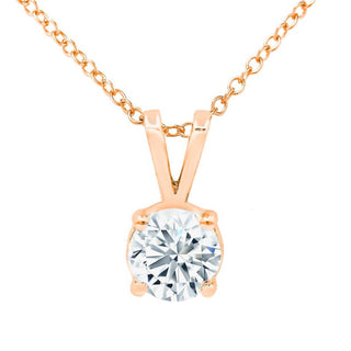 Diana M Jewels - 14kt 1.00 Ct Lab Grown Diamond Solitaire Pendant Necklace With 16" Chain