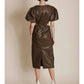 Aureum - Vegan Leather Cut Out Midi Dress