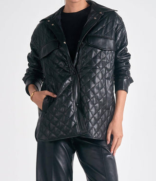 Elan - QUILTED FAUX LEATHER JACKET