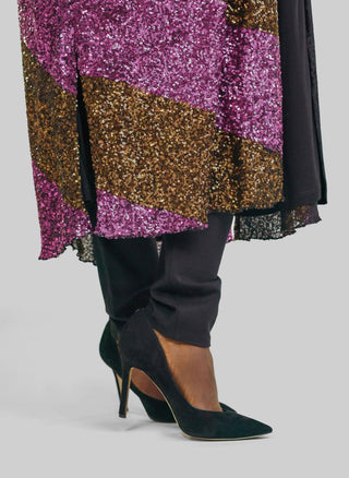 -Bl^Nk- - Sequin 3/34 Sleeve Duster - Plus