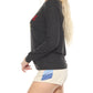 Pj Salvage - Women's Heather Slate Feline Cozy Flannels Lounge Top