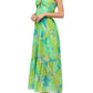 Fate - Tropical Leaf Key Hole Maxi Dress