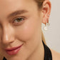 Eklexic - Women's Mini Huggie Hoops With Mop & Cubic Zirconia Drop Earrings