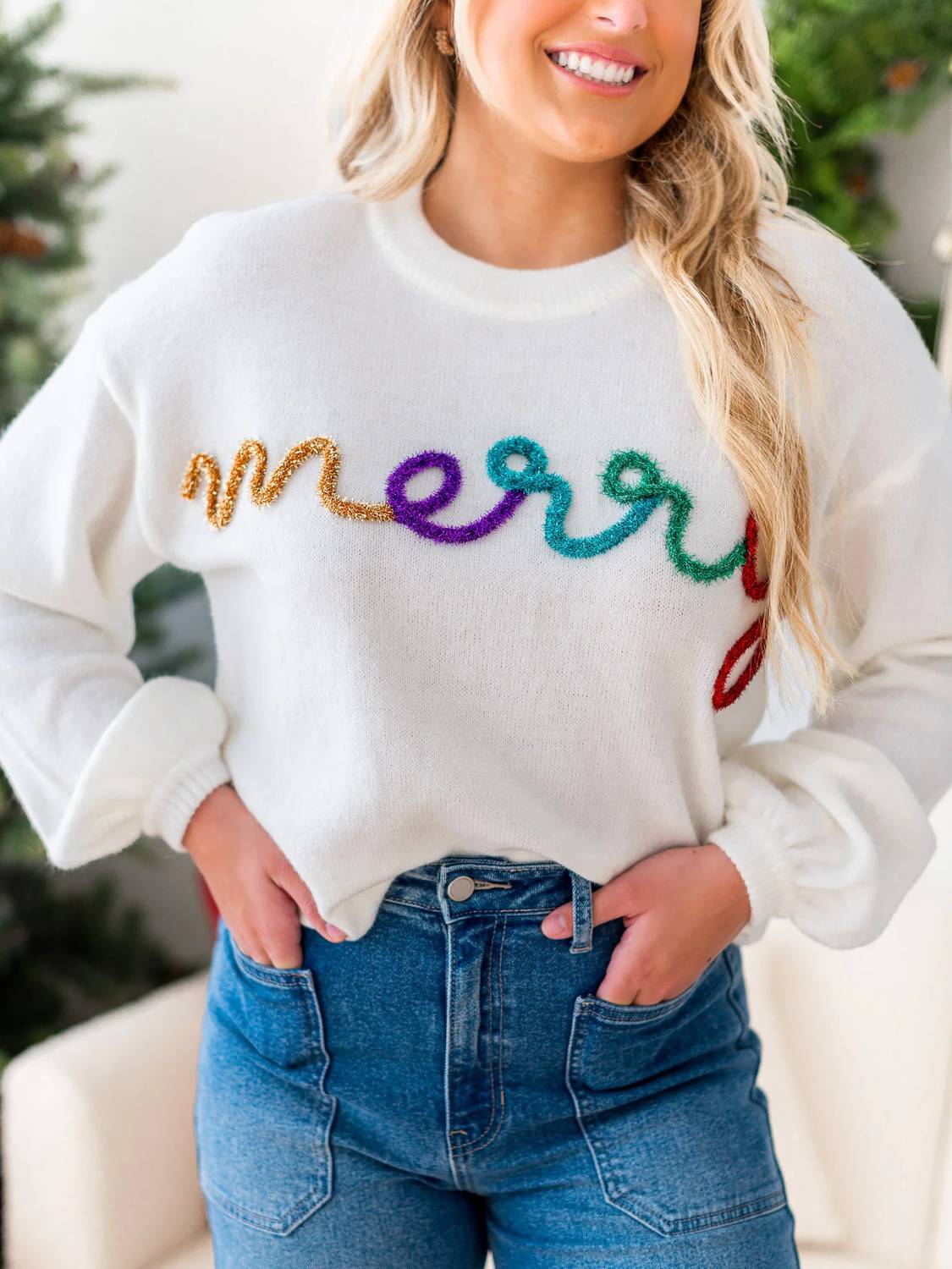Bibi - Merry Tinsel Metallic Sweater