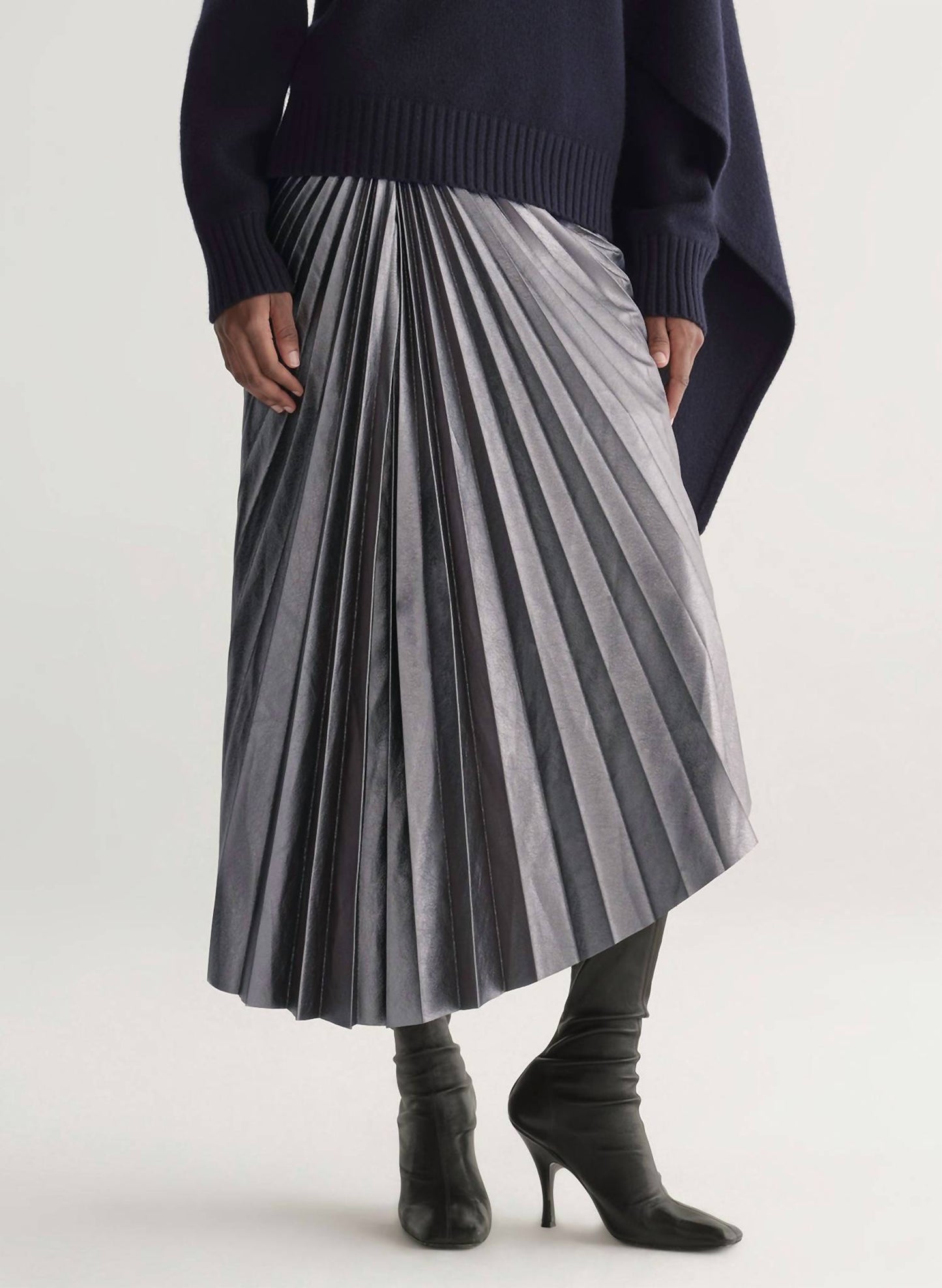 A.L.C. - Tracy Metallic Vegan Leather Skirt