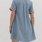 Entro - Leopard Accent Collared Mini Dress