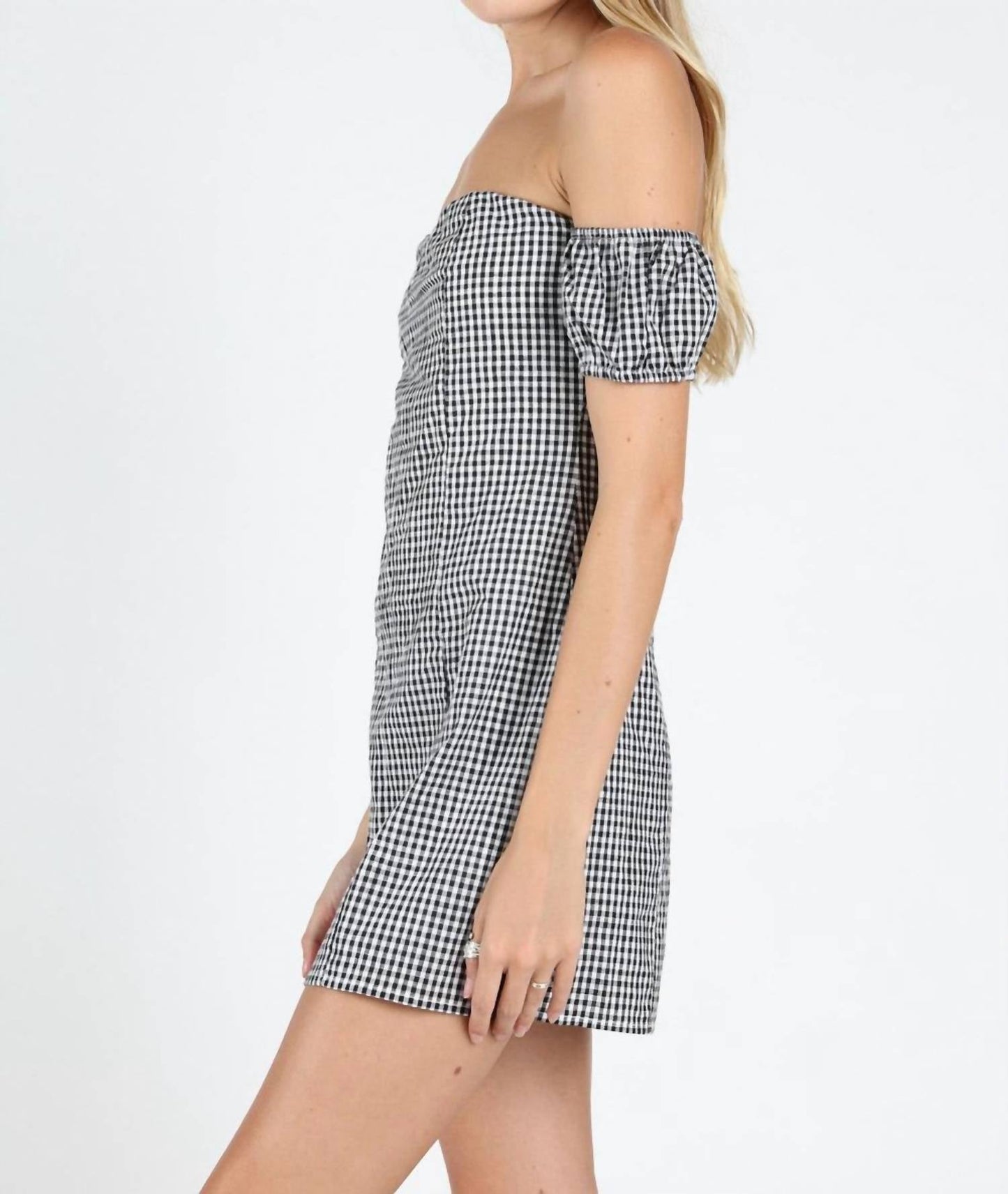 Honey Punch - Off The Shoulder Gingham Dress