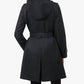 London Fog - Double Breasted Hooded Trench Coat With Waist Belt