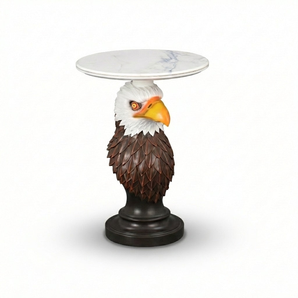 Eagle Head Accent Table Animal Statue End Table