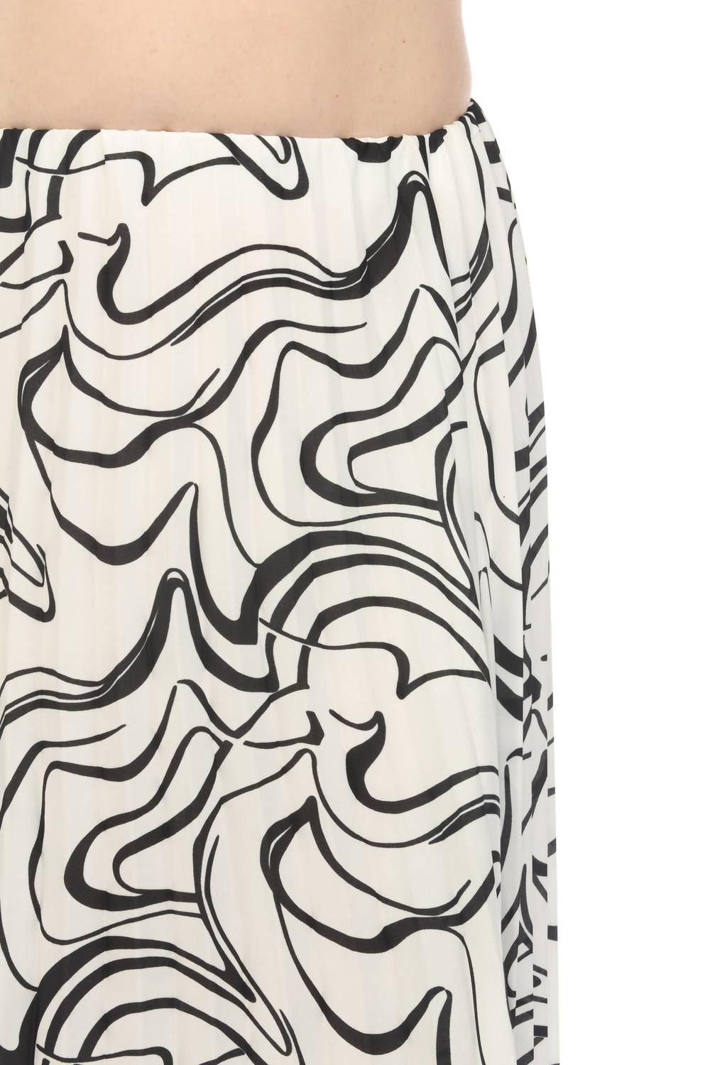 Joseph Ribkoff - Scribble Print Pleated Pull On Midi Skirt