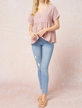Entro - Textured Babydoll Top