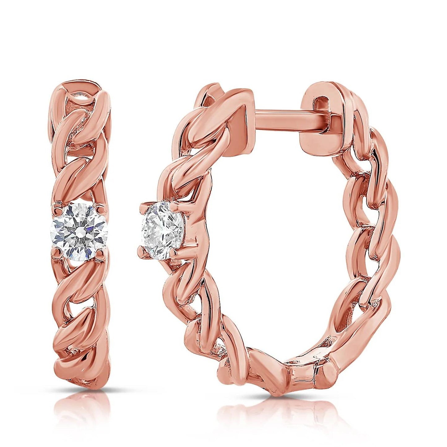 Diana M Jewels - 1.92gr Huggie Earrings With 0.12ct Diamonds