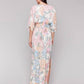 Charlie B - Printed Dolman Sleeve Maxi Dress With Side Slits