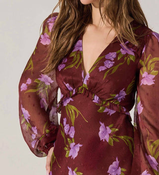 Astr - Calantha V-neck Floral Maxi Dress