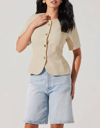 Astr - Saige Cutaway Linen Blend Jacket