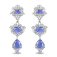 7.73 Carat Genuine Tanzanite and White Topaz .925 Sterling Silver Earrings