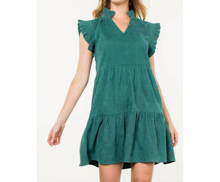 Thml - Flutter Sleeve Corduroy Midi Dress