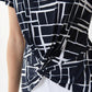 Joseph Ribkoff - ABSTRACT TIE FRONT TOP