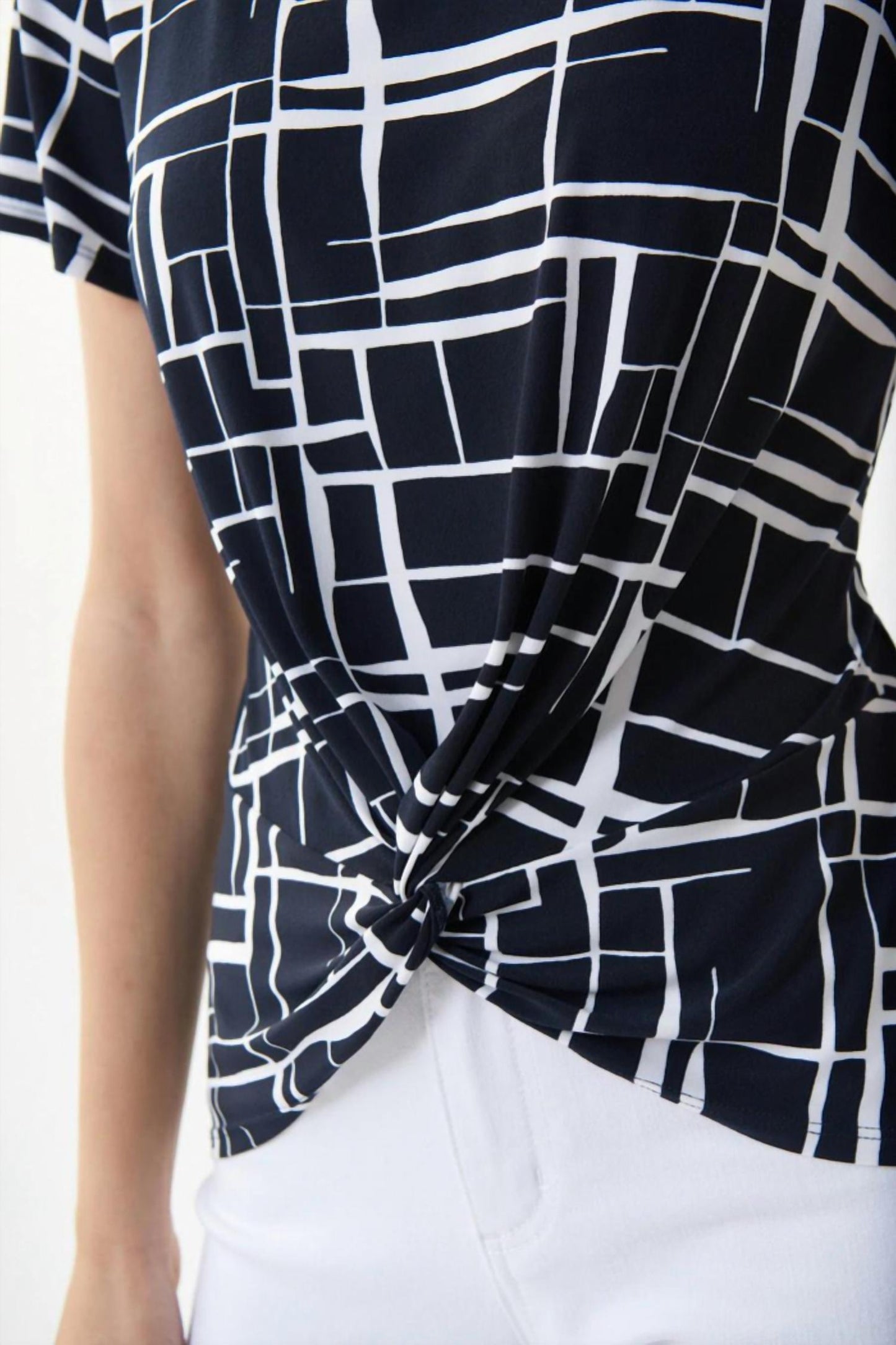 Joseph Ribkoff - ABSTRACT TIE FRONT TOP