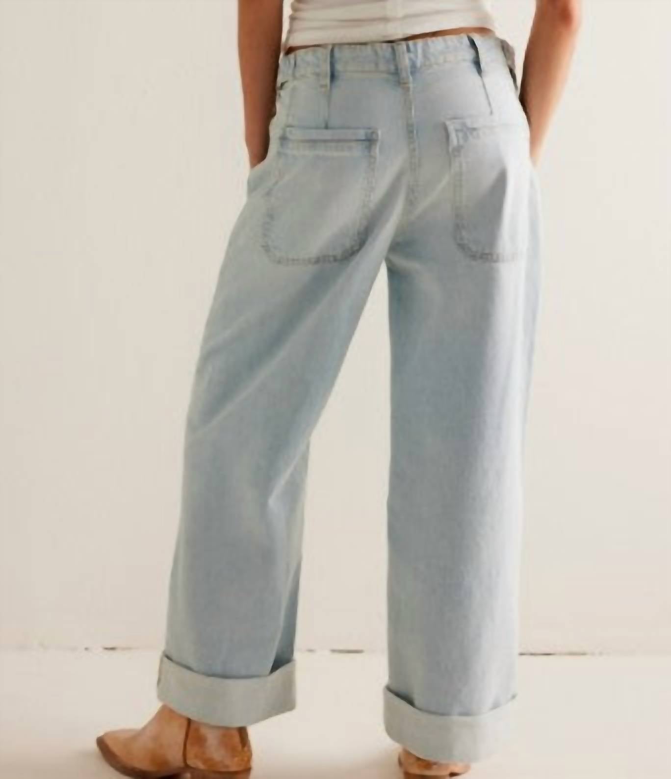 Free People - Women's Palmer Cuffed Baggy Jeans