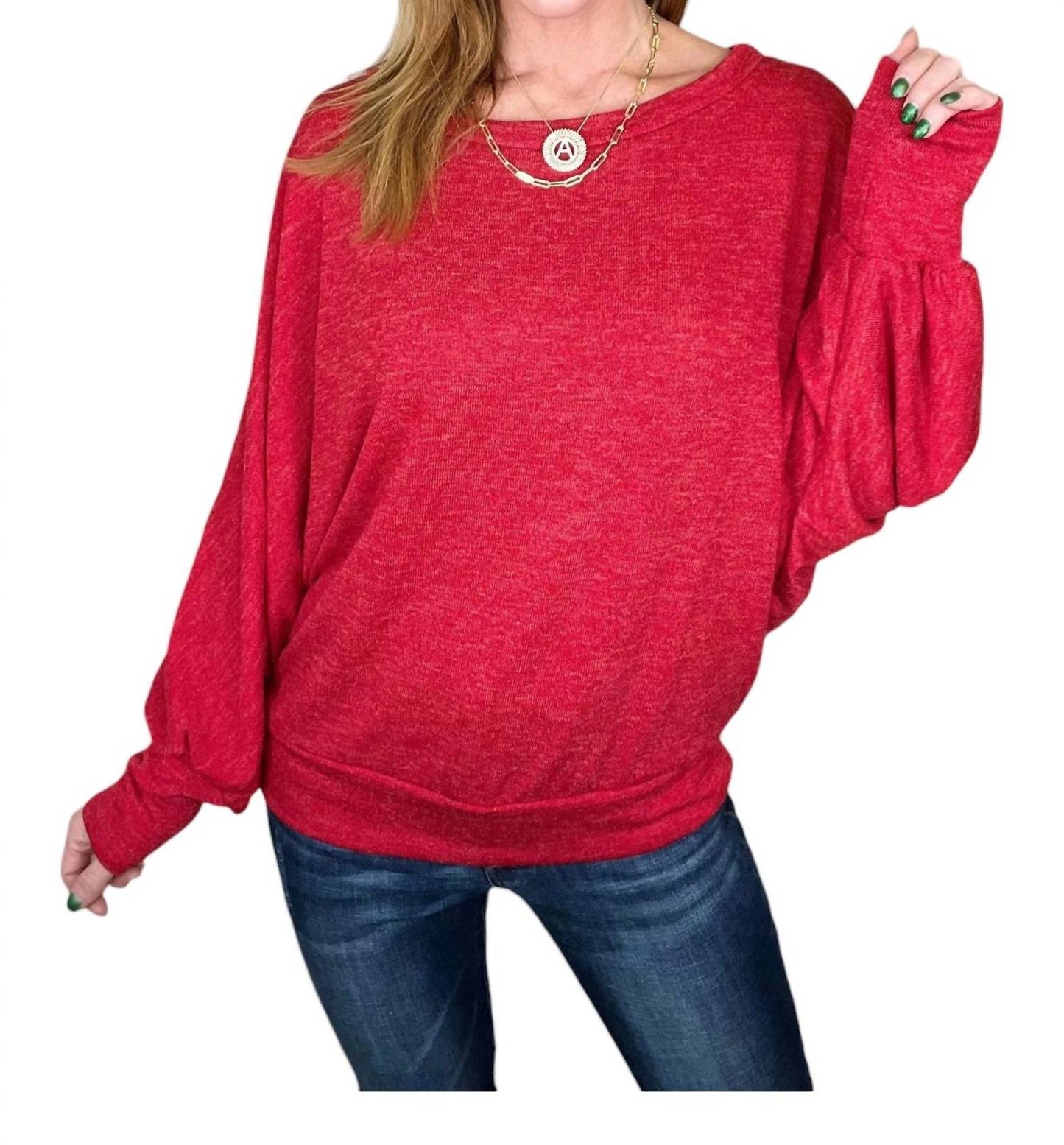 143 Story - Boat Neck Dolman Top